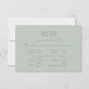 Carte RSVP Sage Green Elegant Wedding