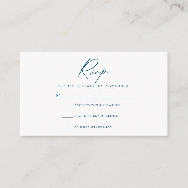 Carte RSVP Script Moderne (Devant)