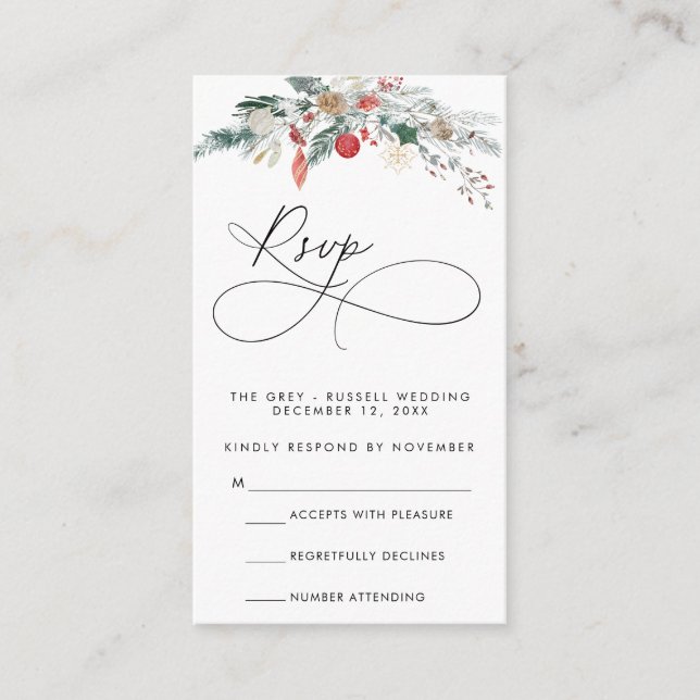 Carte RSVP Script Moderne (Devant)