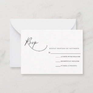 Carte RSVP Script Moderne