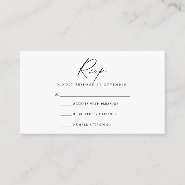 Carte RSVP Script Moderne (Devant)