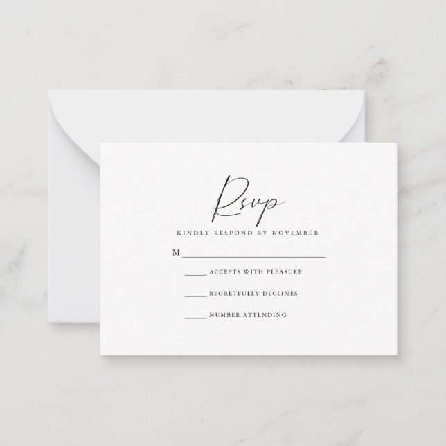 Carte RSVP Script Moderne (Devant)