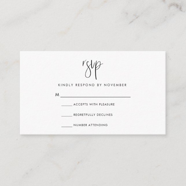 Carte RSVP Script Moderne (Devant)