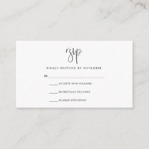 Carte RSVP Script Moderne