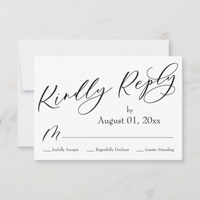 Carte RSVP simple, élégante et moderne (Devant)