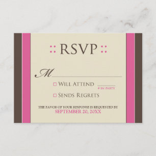 Carte RSVP simple et élégante (fuchsia/chocolat)