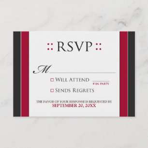 Carte RSVP simple et élégante (rouge/noir)