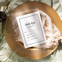Carte RSVP simple et minimaliste pour Mariage