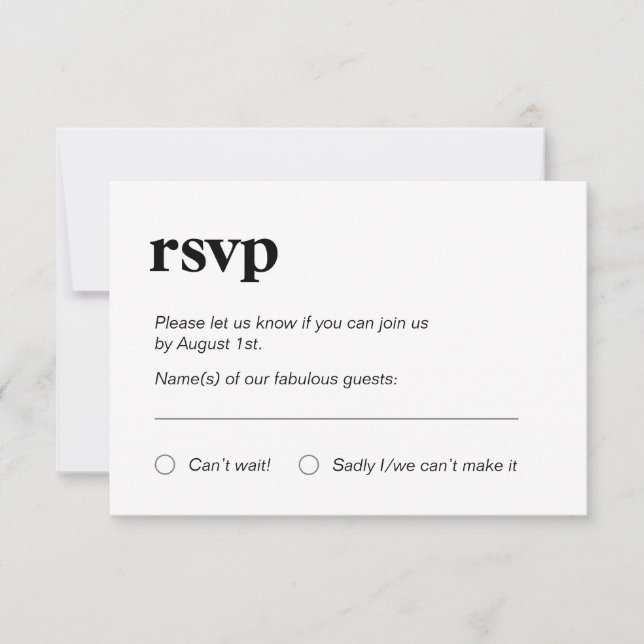 Carte RSVP simple et moderne (Devant)