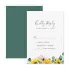 Carte RSVP simple Eucalyptus de tournesol rustique