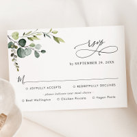 Carte RSVP simple Eucalyptus Green Options de repa