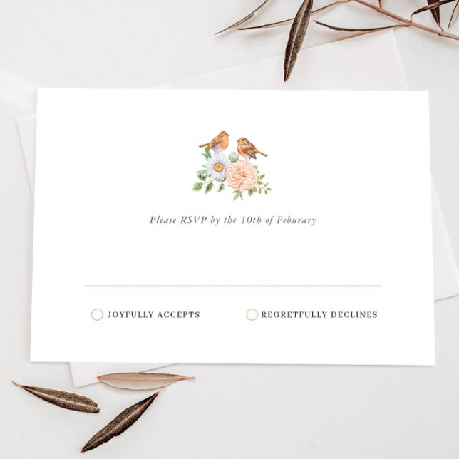 Carte RSVP simple Inséparable Daisy (Créateur téléchargé)