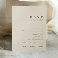 Carte RSVP simple Menu blanc naturel