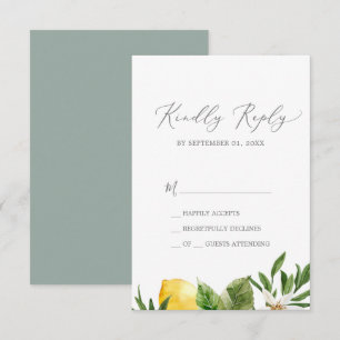 Carte RSVP simple pour Lemon Garden moderne