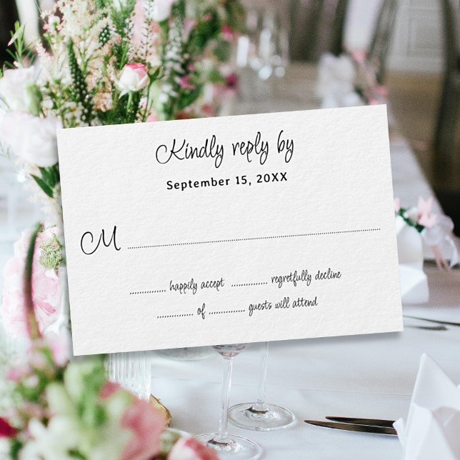 Carte RSVP simple pour nombre d'invités Mariages b (Créateur téléchargé)