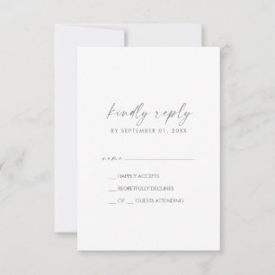 Carte RSVP simple Script Argent moderne
