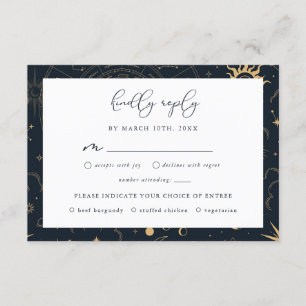 Carte RSVP Soleil céleste et étoiles Lune