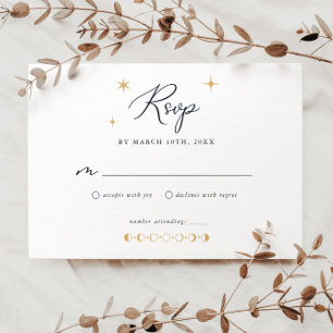 Carte RSVP Soleil céleste et étoiles Lune