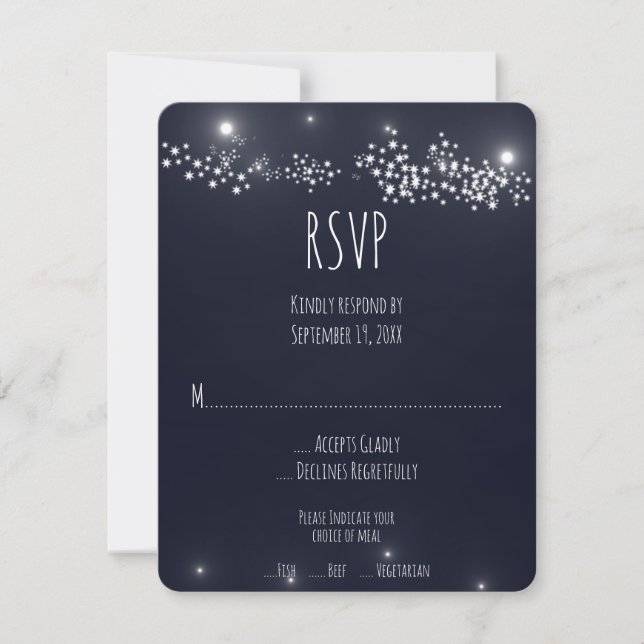 Carte RSVP Star Light Wedding (Devant)