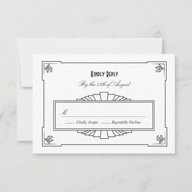 Carte RSVP style Art déco (Devant)