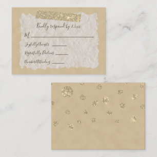 Carte RSVP Style Scrapbook Gold Parties scintillan