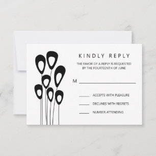 Carte RSVP Stylisée Peacock Faire-part de mariage