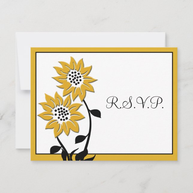 Carte RSVP Sunflowers simple (Devant)
