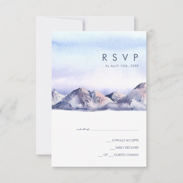 Carte RSVP Sunset Mountain hiver (Devant)