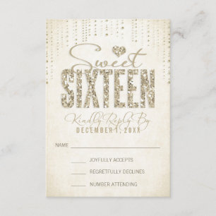 Carte RSVP Sweet sixteen de recherche de Parties s