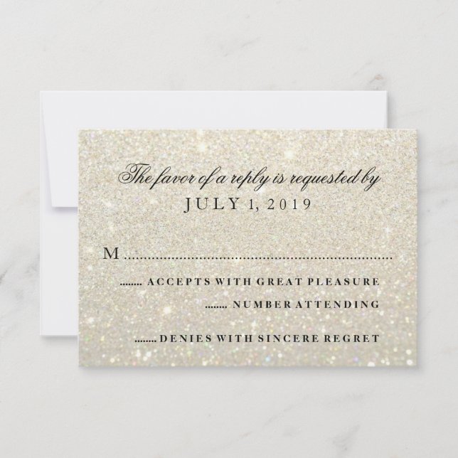 Carte RSVP - Tab Glit Or Blanc (Devant)