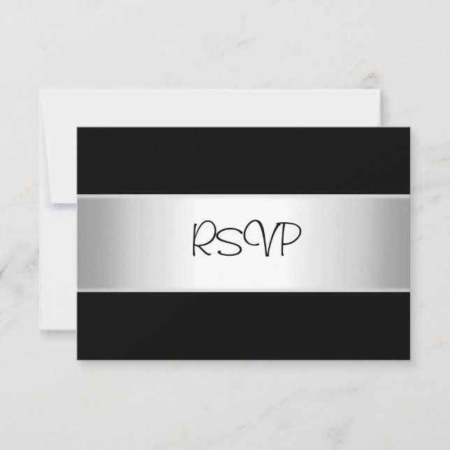 Carte RSVP Tous les événements Elegant Black Light (Devant)