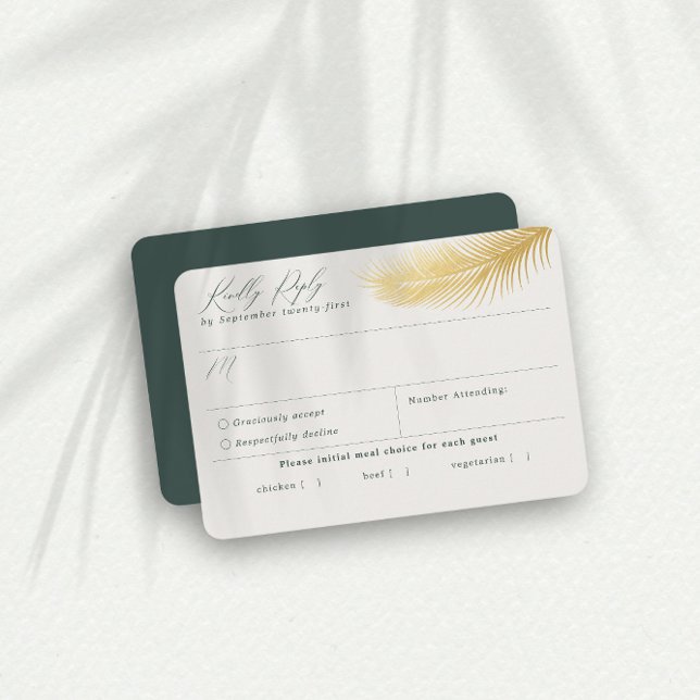 Carte RSVP Tropical Beach Palm Green Meal Choice (Créateur téléchargé)