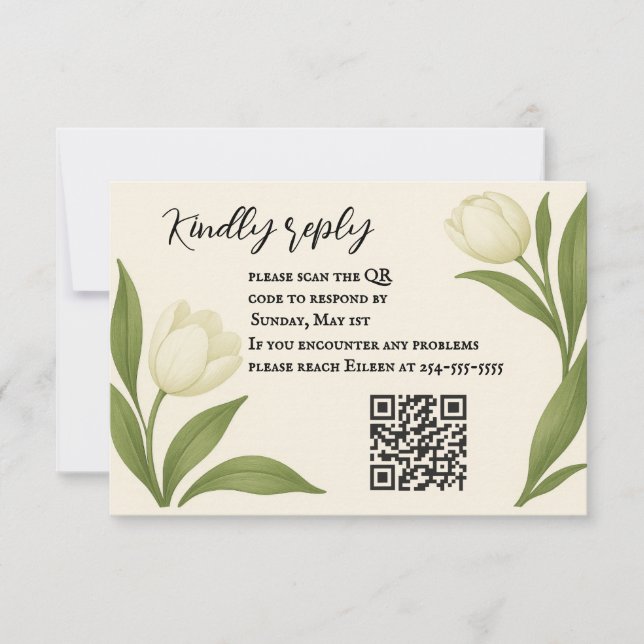 Carte RSVP Tulip Sonata QR Code (Devant)