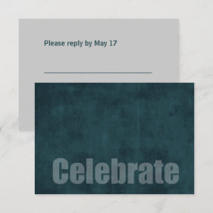 Carte RSVP Turquoise Bar Mitzvah Grunge