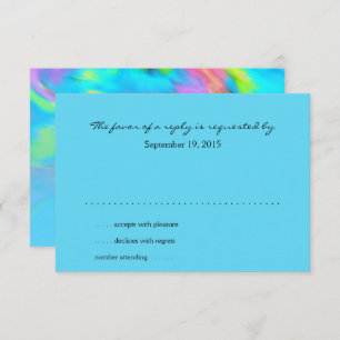 Carte RSVP Turquoise Blue Lime Pink Tie Dye