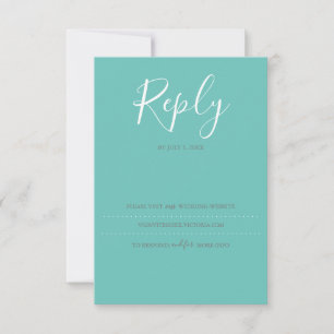 Carte RSVP Turquoise, Site Web de Mariage