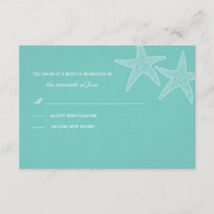 Carte RSVP Turquoise Starfish