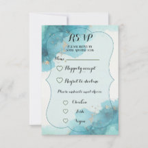 Carte RSVP - Vague aquarelle