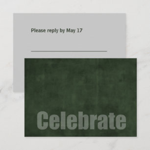 Carte RSVP verte Bar Mitzvah Grunge