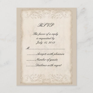 Carte RSVP victorienne