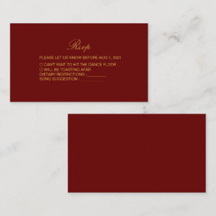 Carte RSVP vintage Classic Gold Wedding