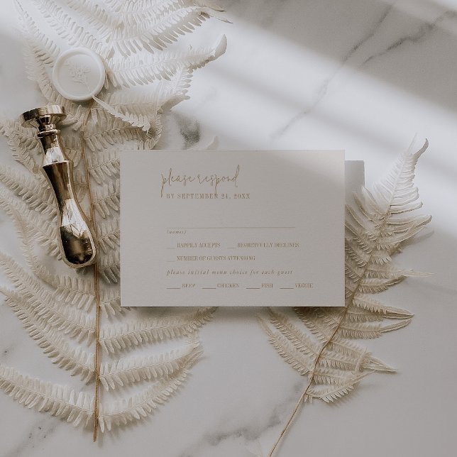 Carte RSVP Vintage Gold chic moderne (Créateur téléchargé)