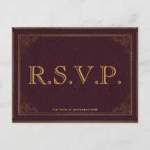 Carte RSVP vintage Leather Book