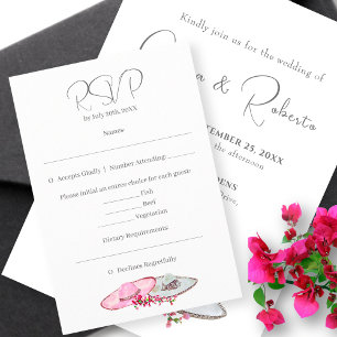Carte RSVP Vintage Mariage mexicain rose