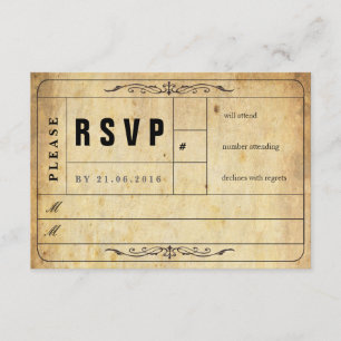 Carte RSVP Vintage Wedding