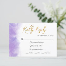 Carte RSVP violette moderne