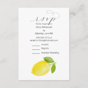 Carte RSVP Watercolor Lemon