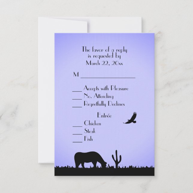 Carte RSVP Western Event avec Entree Choice (Devant)