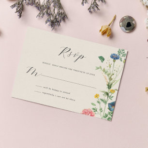 Carte RSVP Whimsical Secret Garden Fleurs sauvages