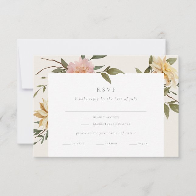 Carte RSVP Wild Florals avec Entrée Choice (Devant)